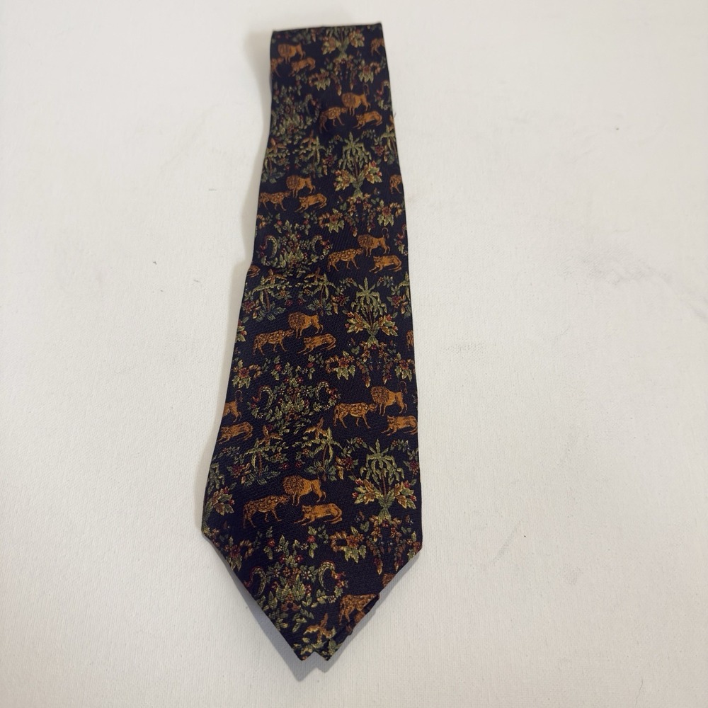 Richel Men's 100%‎ Silk Tie Jungle Animal Print